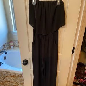 Black strapless jumpsuit